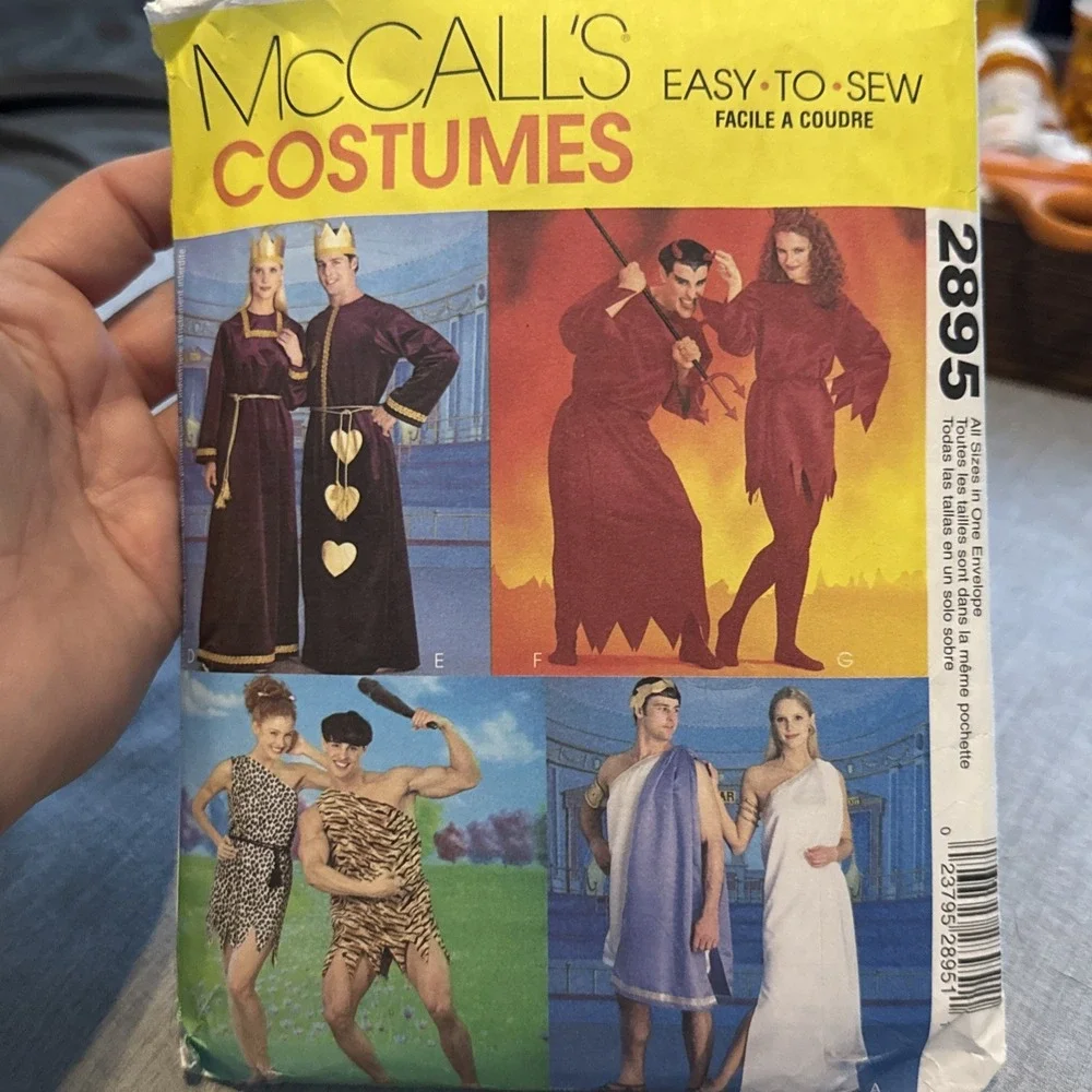 McCall's 2895 Unisex Halloween Costume Sewing Pattern Goddess Caveman Size XS-XL